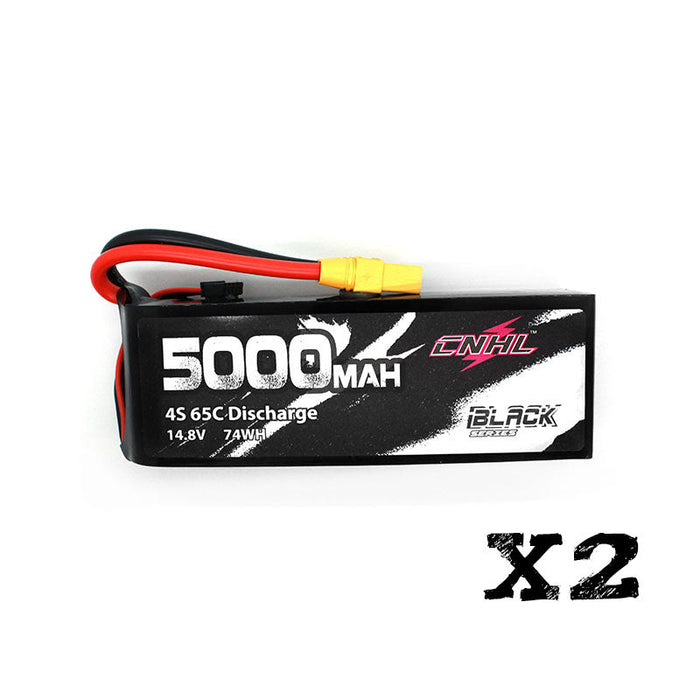 [ Combo ] 2 Packs CNHL Noir série 5000mAh 14.8v 4s 65c Lipo Battery with xt90 plug-CA Warehouse