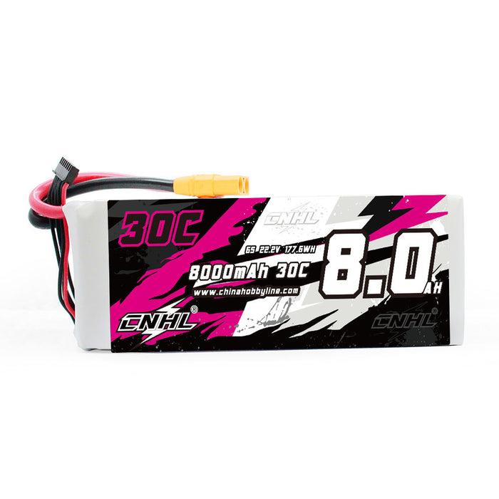 CNHL 8000mAh 22.2V 30C 6S Lipo Battery Pack With XT90 Plug Dji S800 Evo S1000 and Spider6