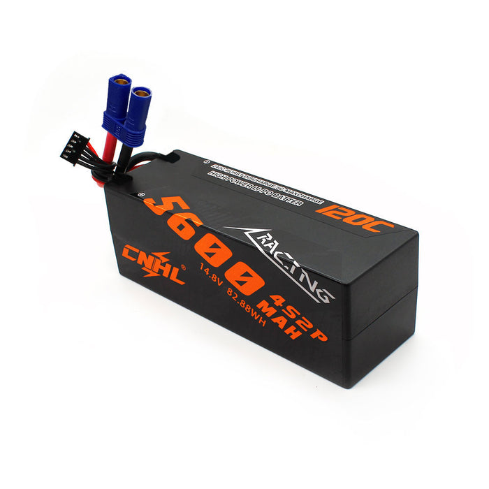 CNHL Racing Series 5600mAh 14.8V 4S2P 120C Hard Case Lipo Battery with EC5 Plug
