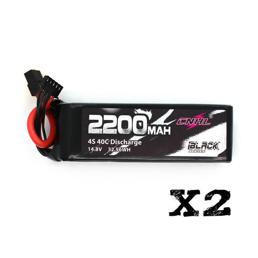 2 Packs CNHL Black Series 2200mAh 4S 14.8V Lipo Battery 40C with XT60 Plug For RC Plane