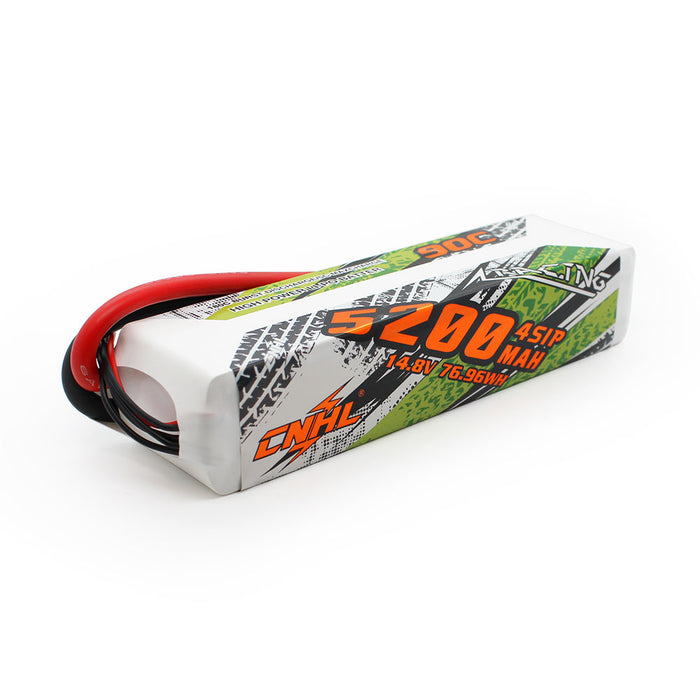 CNHL Racing Series 5200mAh 14.8V 4S 90C Lipo Battery with 8.0mm Bullet Plug