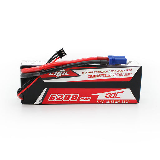 CNHL Racing Series 6200mAh 7.4V 2S 100C hardcase LiPo battery with EC5 plug, product view