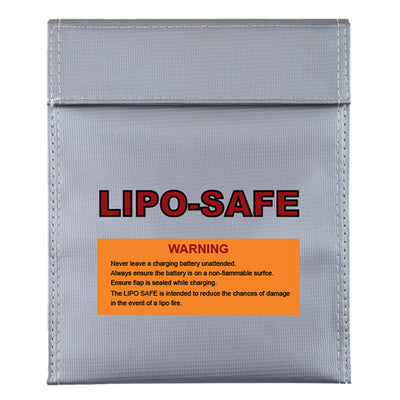 CNHL LiPo battery safety bag front view in grey with warning label