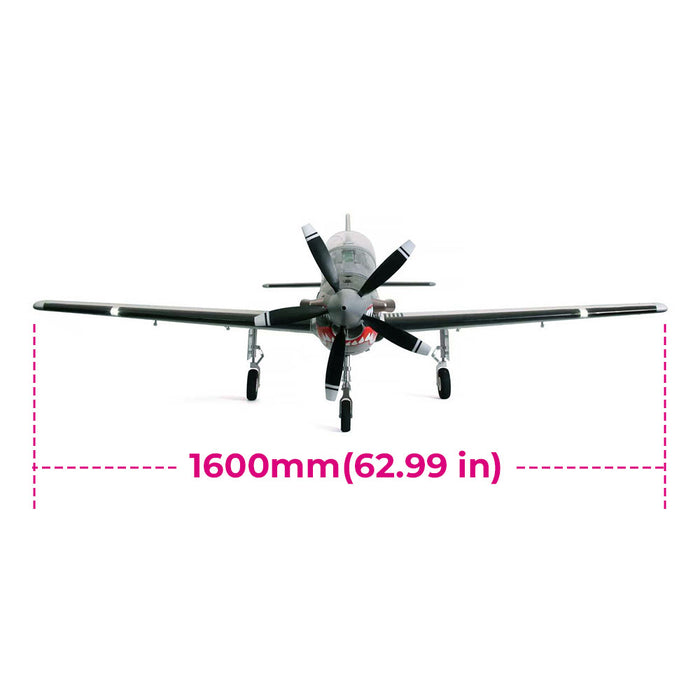 Front view of CNHL Super Tucano 1600mm RC airplane with 1600mm (62.99 in) wingspan