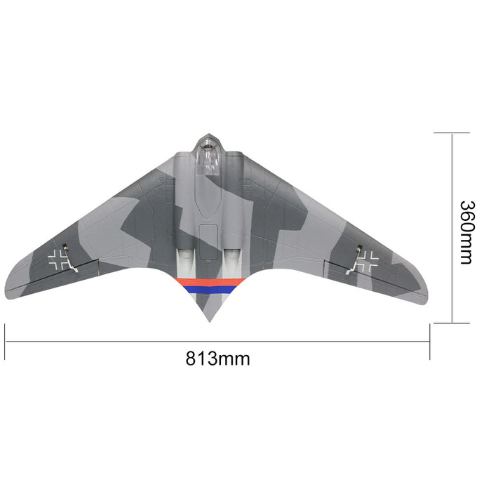 CNHL AviNationRC Horten Ho 229 RC plane dimensions 813mm wingspan and 360mm length