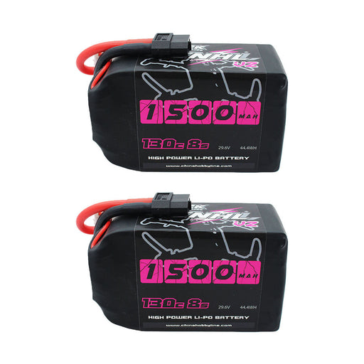2 Packs CNHL Black Series V2.0 1500mAh 29.6V 8S 130C Lipo Battery with XT60 Plug