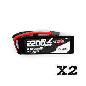 2 Packs CNHL Black Series 2200mAh 3S Lipo Battery with XT60 Plug