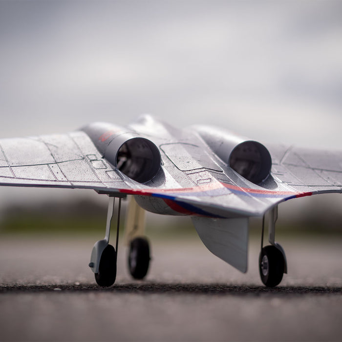 CNHL AviNationRC Horten Ho 229 RC plane rear view showing twin EDF exhaust area