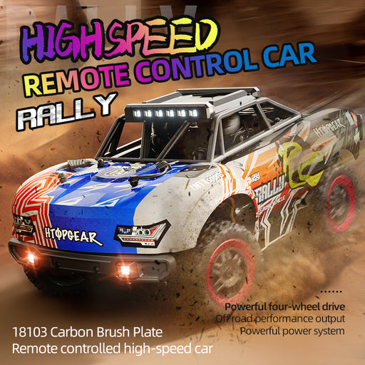 SCY 18103 1/18 4WD brushed RC short course truck blue white body racing on dirt