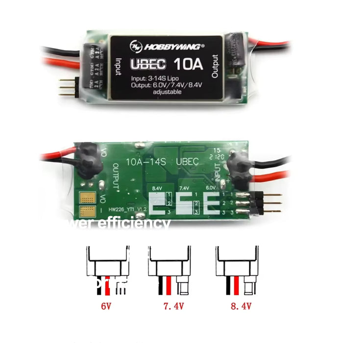 Hobbywing 10A HV UBEC 6V/7.4V/8.4V External Switching BEC for 3-14S LiPo