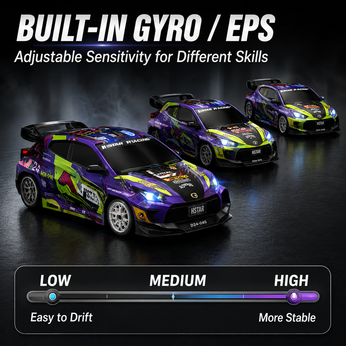 Hstar D24-04S built-in gyro EPS system with adjustable sensitivity for indoor drifting