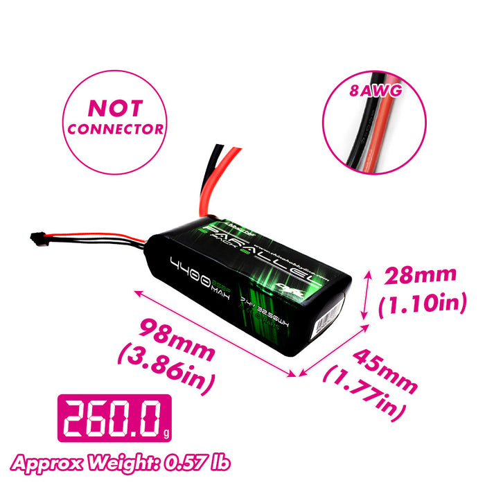 CNHL Parallel Series 4400mAh 7.4V 2S 90C Paquete blando de batería Lipo corta 