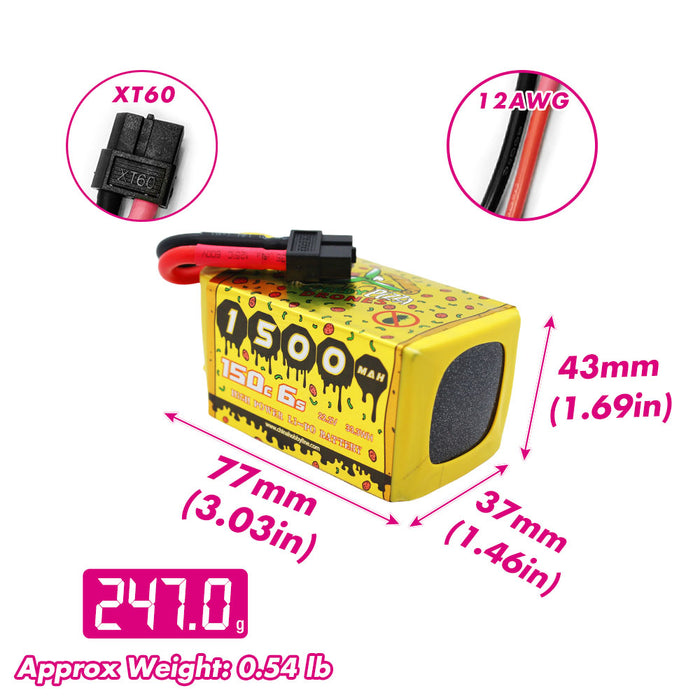 CNHL pizza 6s 1500mah 150c