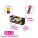 CNHL Long Range Series 10000mAh 14.4V 4S 21700 Li-ion Battery with XT60 Plug size and weight