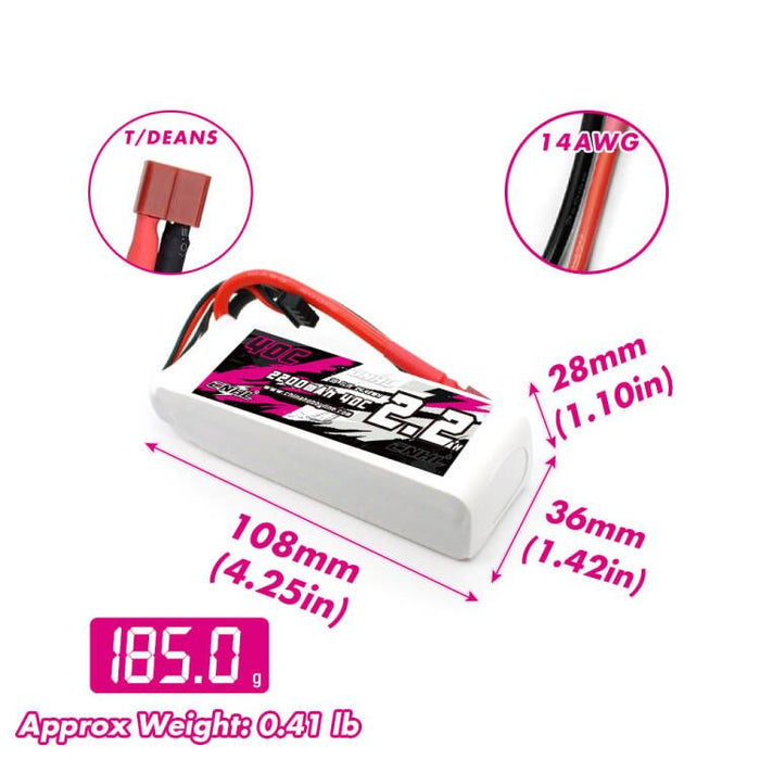 40 c 2200mah lipo 3s battery 2 Packs CNHL 40C XT60 ChinaHobbyLine and theyre available in a variety of capacities and cell counts for use in park flyers up to large airplanes Spektrum Accessories 11.1V 2200mAh 3S