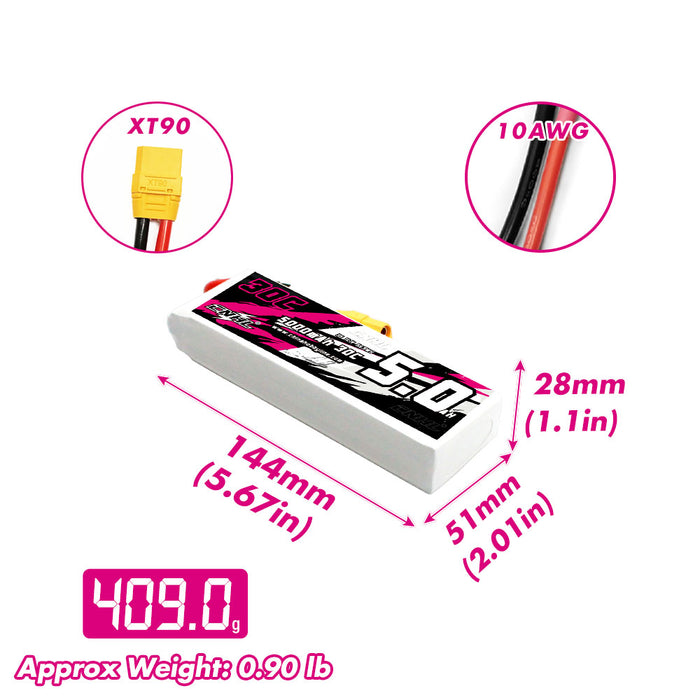 CNHL 5000mAH 11.1V 3S 30C Lipo Battery avec plug