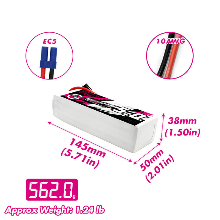 Batería Lipo CNHL G+Plus 5000mAh 14.8V 4S 70C con enchufe EC5 