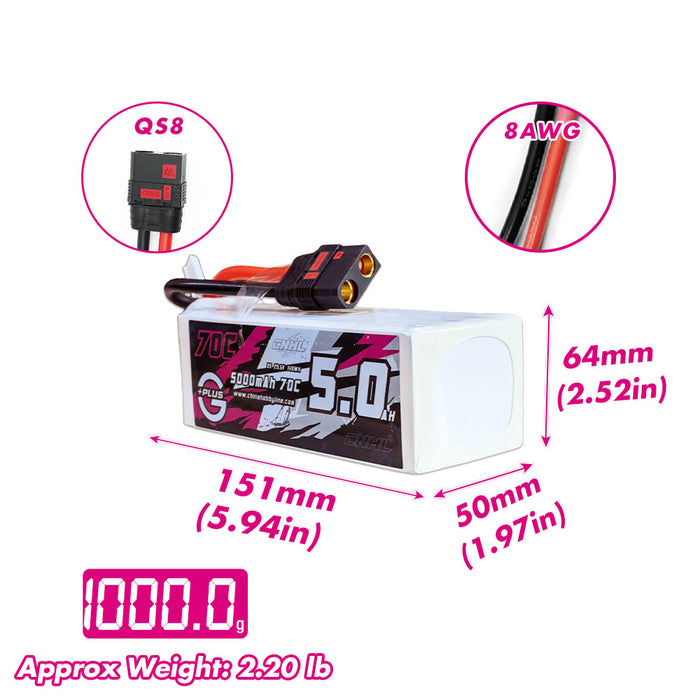 cnhl 5000mah 8s lipo battery