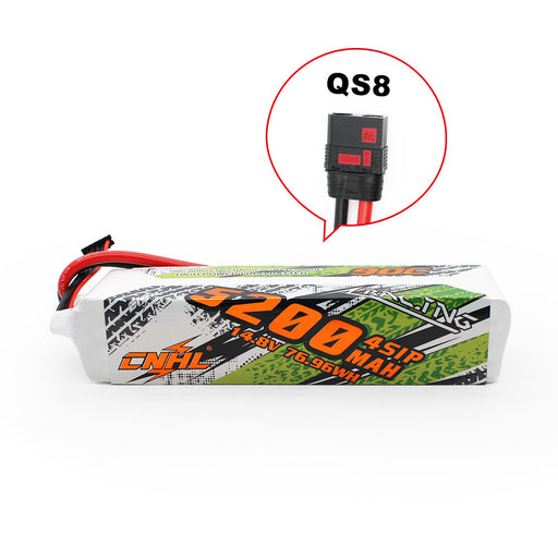 CNHL Racing Series 5200mAh 14.8V 4S Lipo Battery 90C with QS8 Plug