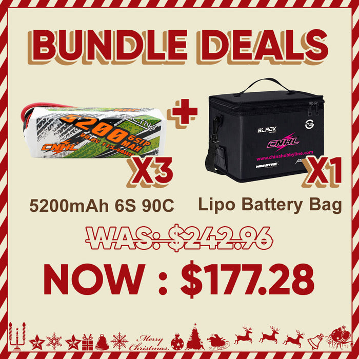 3팩 6S 5200mAh 90C EC5 + 리포 배터리 가방