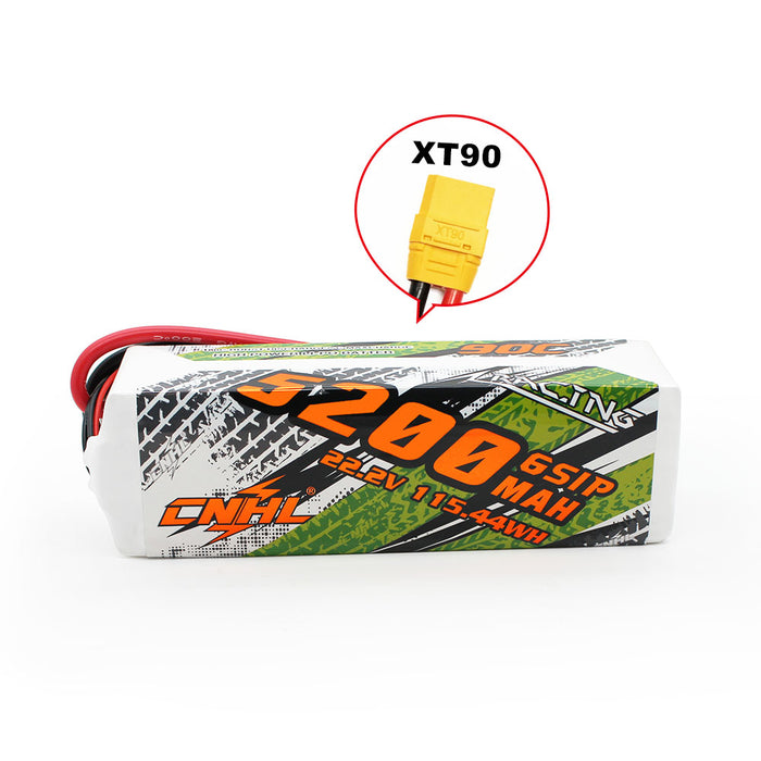 CNHL Racing Series 5200mAh 22.2V 6S Lipo Battery 90C with XT90 Plug