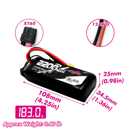 CNHL Black Series 2200mAh 3S Lipo Battery Specifications