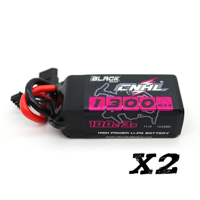 2 Packs CNHL Black Series 1300mAh 11.1V 3S 100C Lipo Battery with XT60 Plug-UK/CA Warehouse