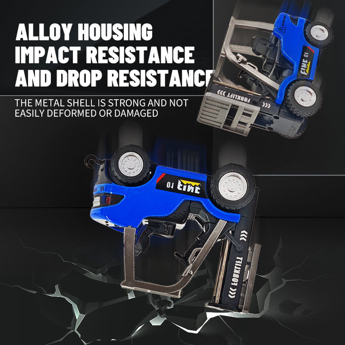 Full alloy body of HG4-244 RC forklift demonstrating high impact resistance and durable metal housing