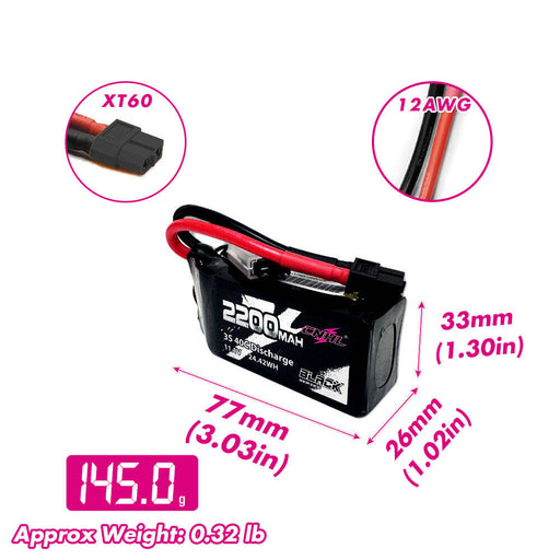 cnhl 3s lipo shorty 2200mah