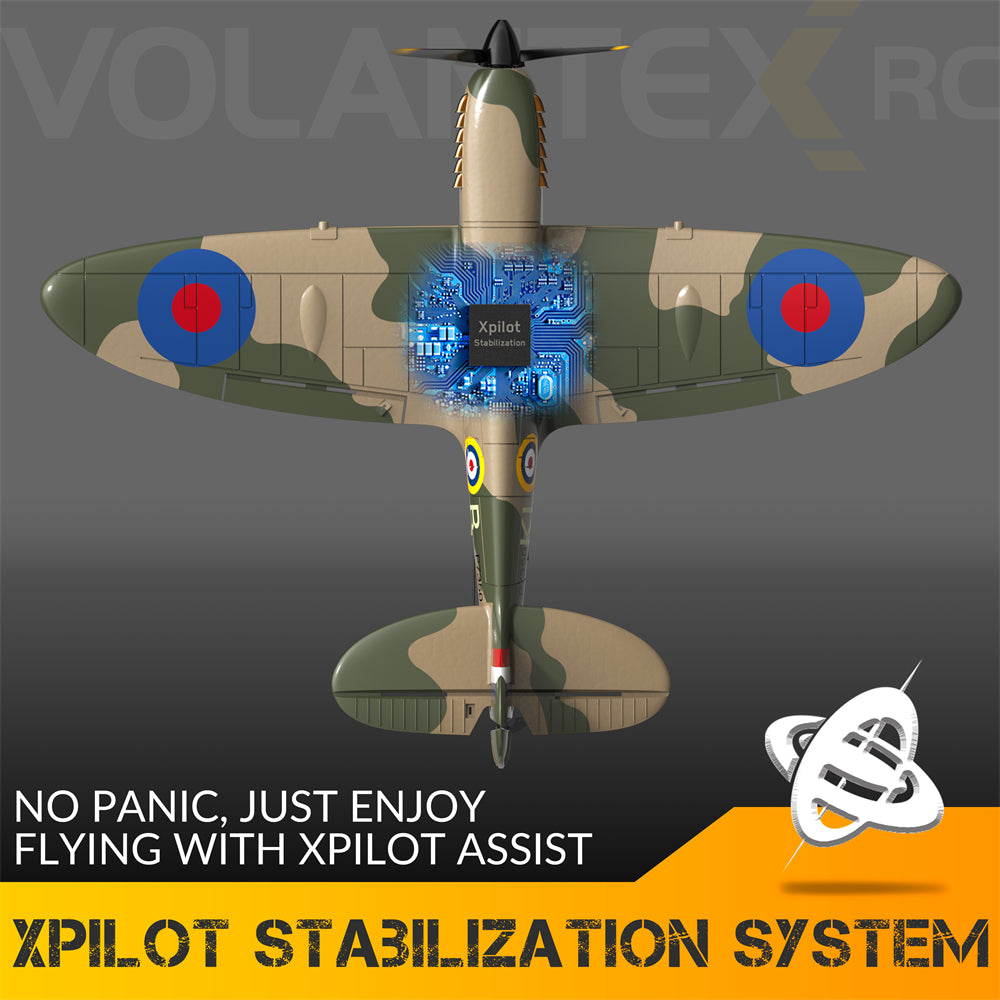 VOLANTEX スピットファイア RC 飛行機 400mm 6軸ジャイロ搭載 | 飛行