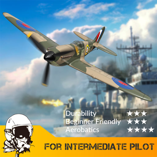 VOLANTEX Spitfire RC plane outdoor flight for intermediate pilots
