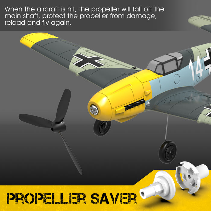 Volantex BF109 propeller saver system prevents damage on impact