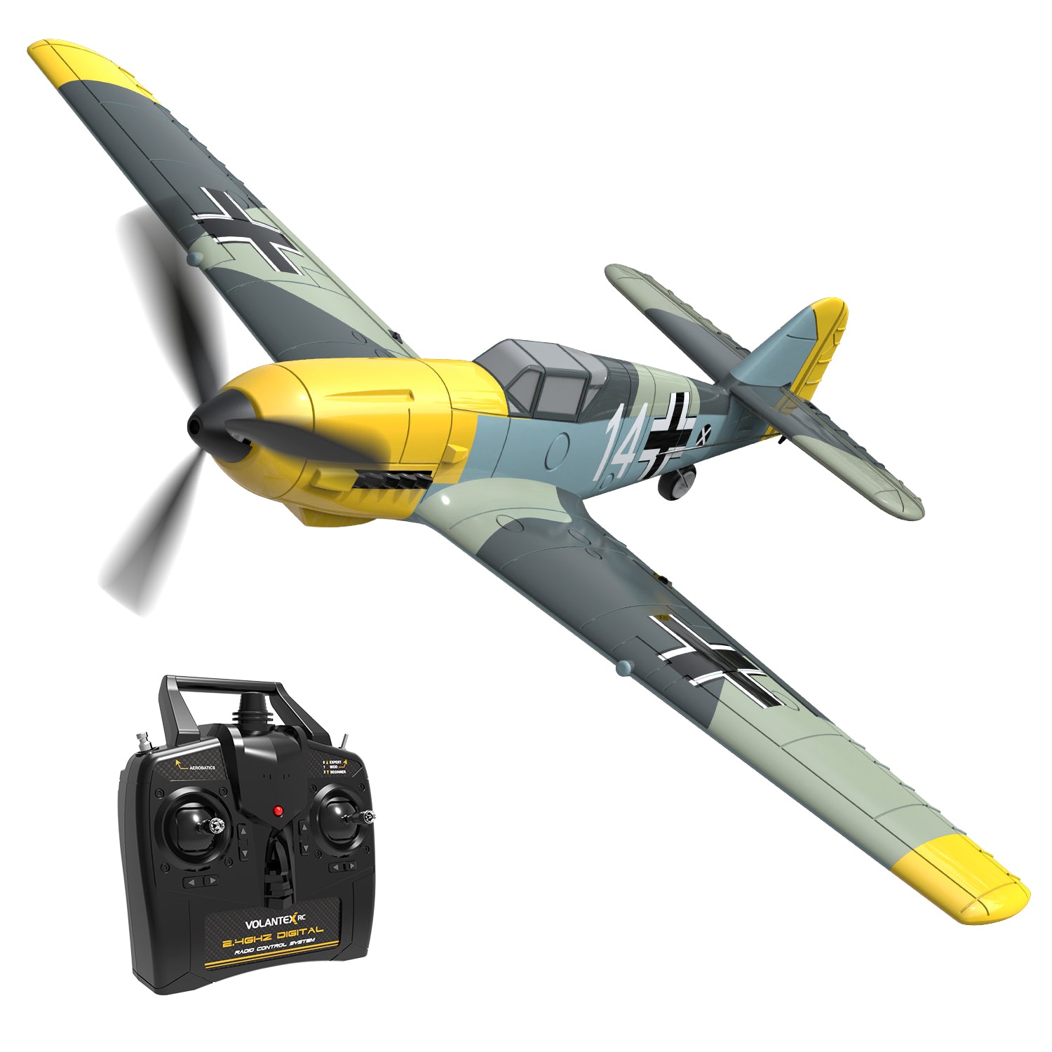 VOLANTEX BF109 RC 飛行機 RTF – ジャイロ＆XPilot搭載 4CH 戦闘機