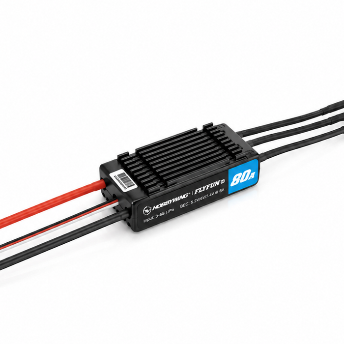 Hobbywing FlyFun 80A 6S V5 Brushless ESC with Adjustable BEC for RC Airplanes and EDF Jets