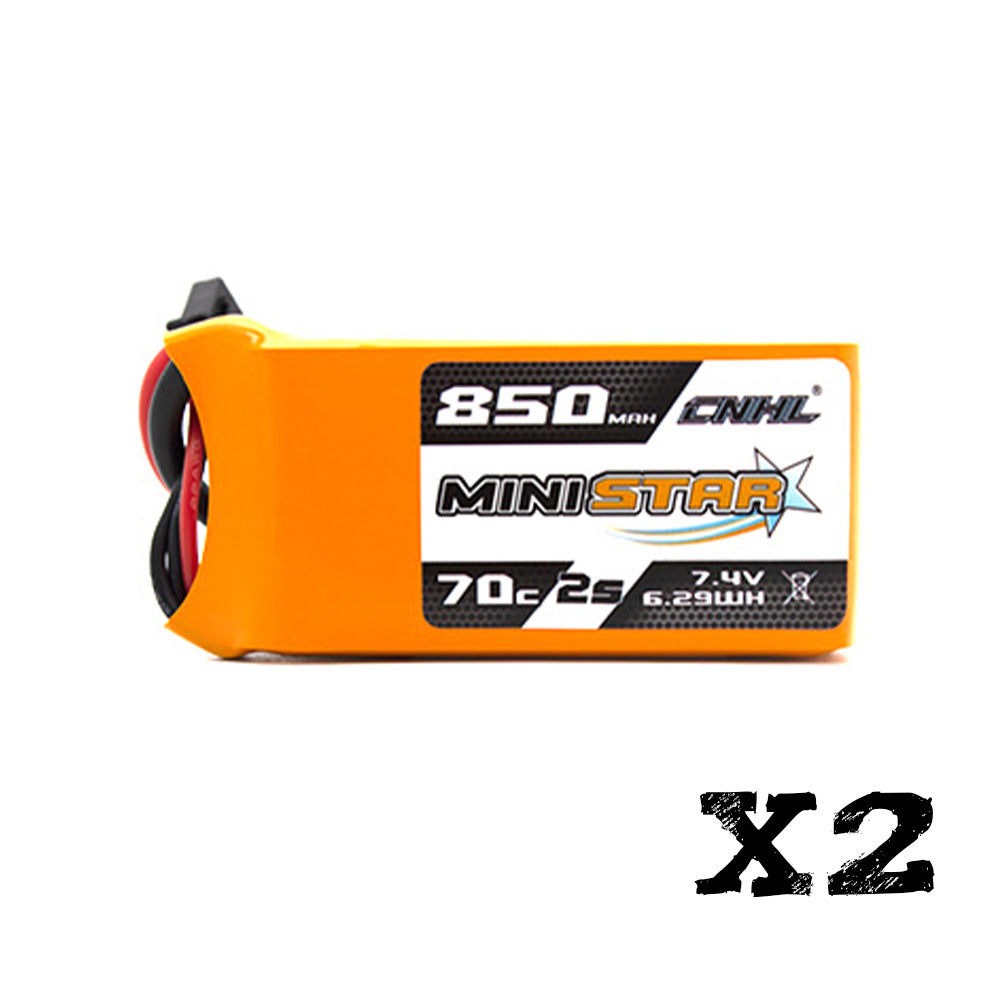 2 Packs CNHL 850mAh 7.4V 2S Lipo Battery XT30U