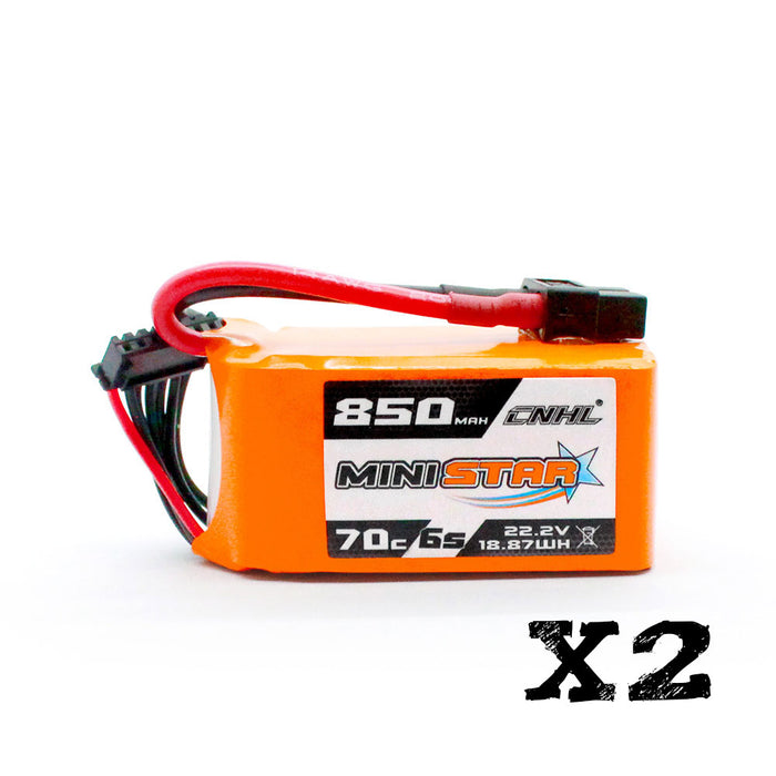 CNHL MiniStar 850mAh 22.2V 6S 70C Lipoバッテリー（XT60プラグ付き）