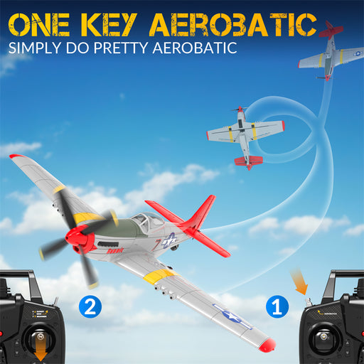 volantex p51d v2 one key aerobatic roll function for beginner pilots