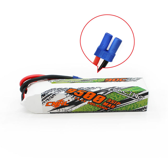 CNHL Racing Series 9500mAh 11.1V 3S 90C Lipo Battery with EC5 Plug