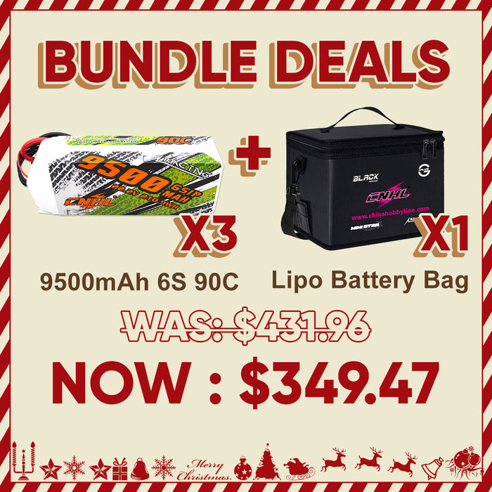 3팩 6S 9500mAh 90C EC5 + 리포 배터리 가방