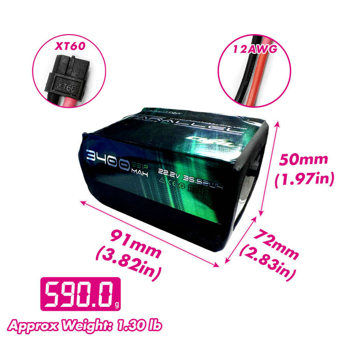 CNHL Racing Series 5200mAh 22.2V 6S 90C Lipo Battery avec plug