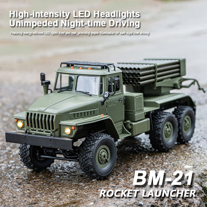 1/16 scale BM-21 RC truck showcasing realistic detailing