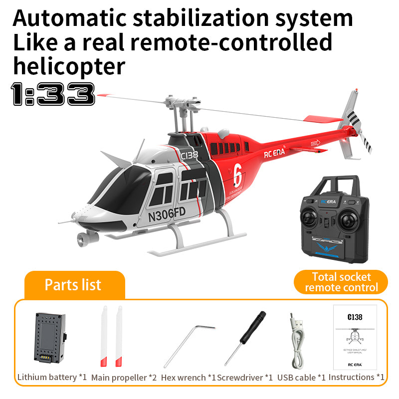 RC ERA C138 Bell 206 Flybarless RC Helicopter 2.4G 6CH 6-Axis Gyro