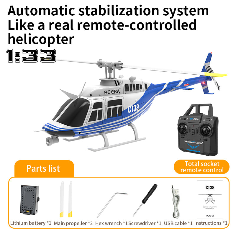 RC ERA C138 Bell 206 Flybarless RC Helicopter 2.4G 6CH 6-Axis Gyro