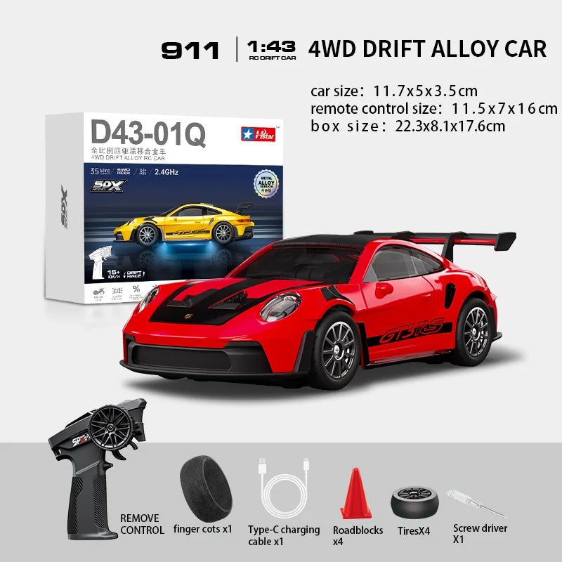 Hstar D43-01Q ミニ4WD合金ドリフトRCカー 911エディション | フル