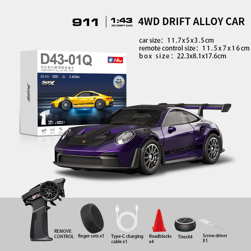 Hstar D43-01Q Mini 4WD Alloy Drift RC Car 911 Edition | Full