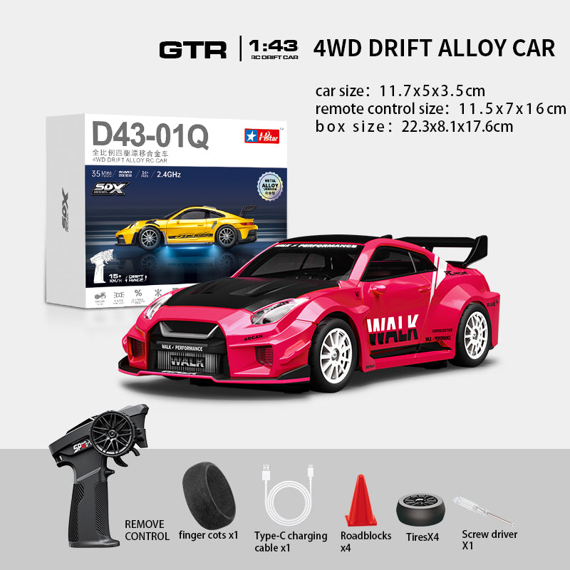 Hstar D43-02Q Mini 4WD Alaşım Drift RC Araba GTR Sürümü | Tam