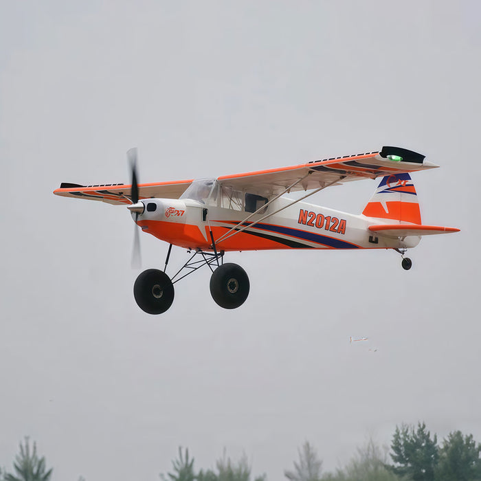 CNHL Bison XT STOL V2 1750mm PNP orange STOL airplane side view in flight