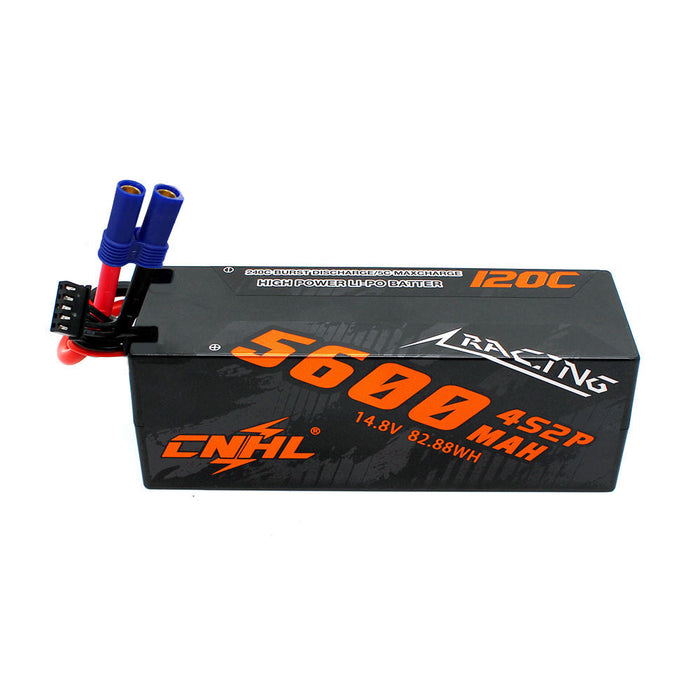 CNHL Racing Series 5600mAh 14.8V 4S2P 120C Hard Case 4S Lipo Battery with EC5 Plug