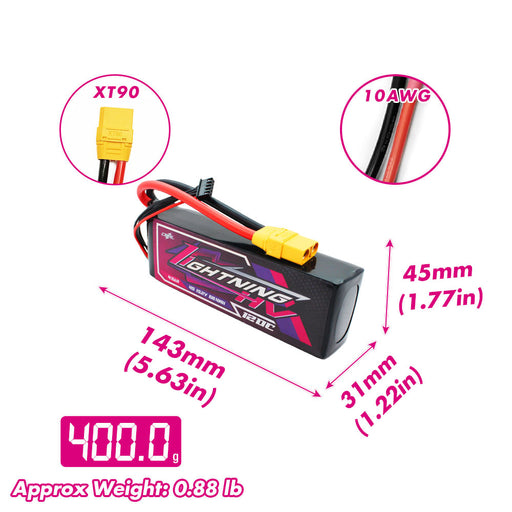 CNHL Lightning LiHV 4500mAh 15.2V 4S 120C HV Lipo Battery with XT90 Plug