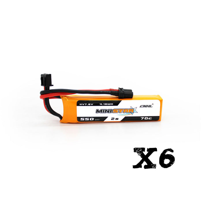 Batería LiPo CNHL LiHV MiniStar HV de 550mAh, 7.6V, 2S, 70C con XT30U